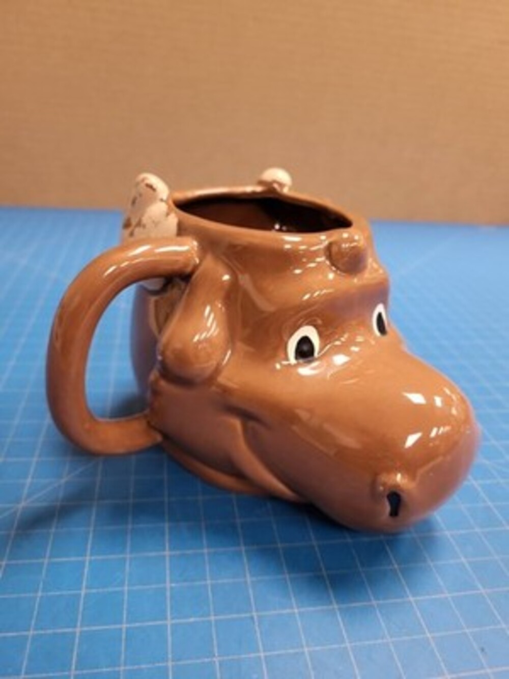 Six Flags Moose Burger Lodge Mug Brown Ceramic Coffee Cup Souvenir Thailand